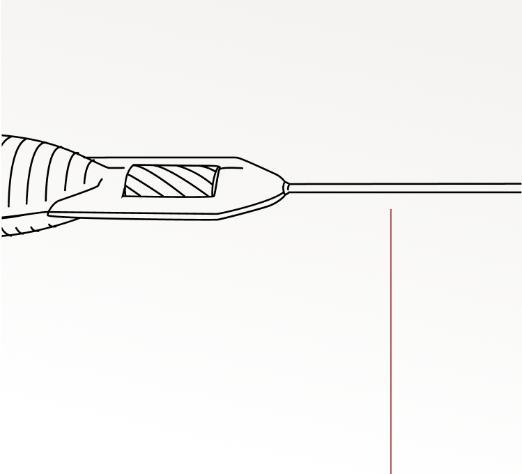 AngioSafe catheter system diagram showing ergonomic handle connected to catheter shaft and tip for single-pass plaque traversal.